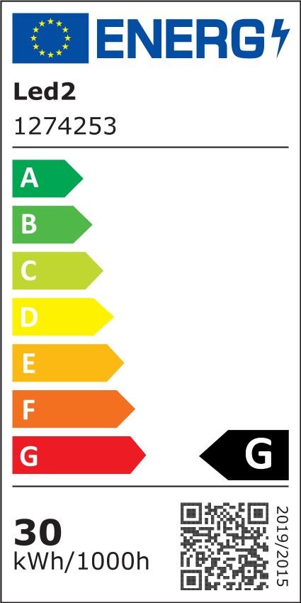LED2 Stropní svítidlo MONO SLIM 40, B 30W 2CCT 3000K/4000K černá - LED2 Lighting - energetický štítek