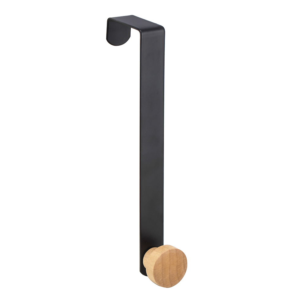 Černý kovový jednoduchý háček s bambusem 3x2,5x20cm Altom Design