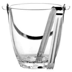 Skleněný kbelík na led s kovovým madlem a kleštěmi 880 ml – Altom Design