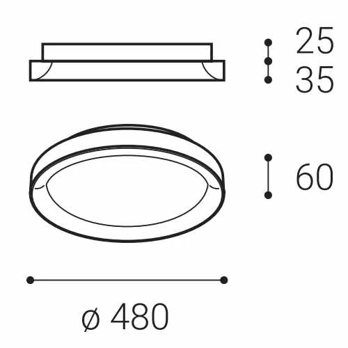 LED2 Svítidlo BELLA SLIM 48, B 38 2CCT 3000K/4000K STROPNÍ ČERNÉ - LED2 Lighting