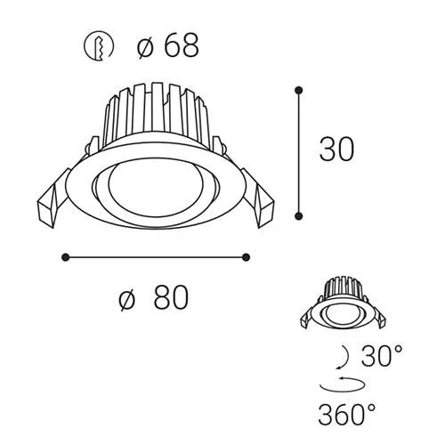 Svítidlo MAX 2, 8 3000K ZÁPUSTNÉ BÍLÉ - LED2 Lighting