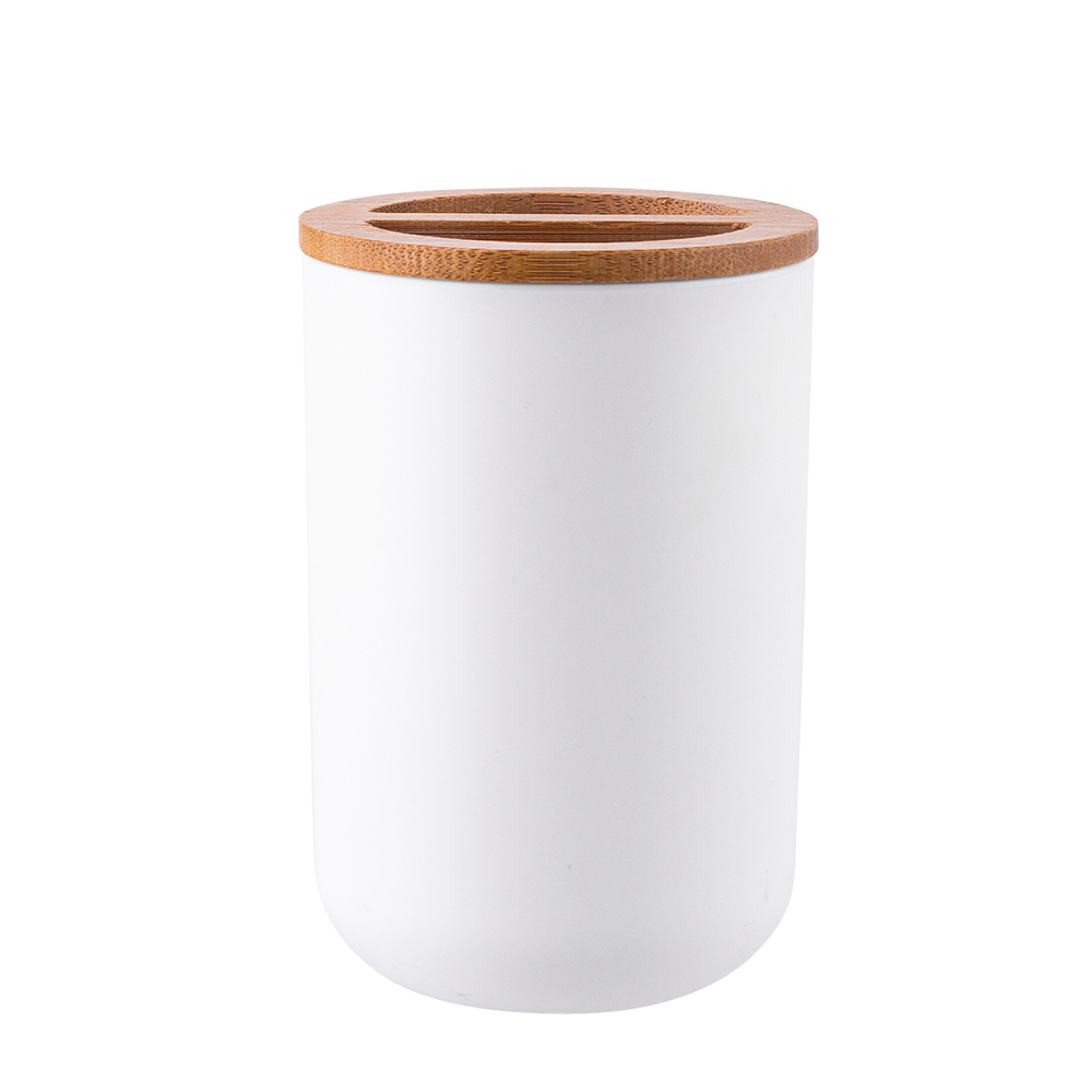 Držák na zubní kartáčky bílý - bambus plast - Altom Design