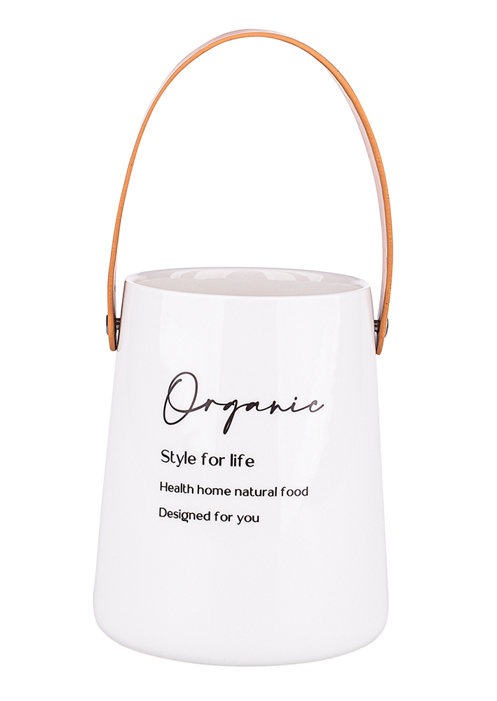 Porcelánová nádoba na příbory Altom Design Organic s úchytem z eko kůže