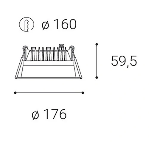Svítidlo ZETA M, B DIM 3000K ZÁPUSTNÉ ČERNÉ - LED2 Lighting