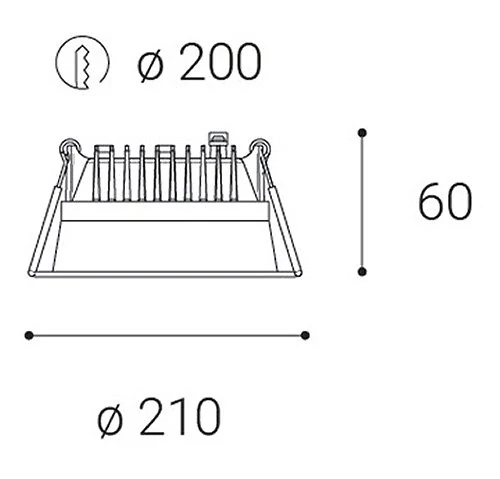 Svítidlo ZETA L, DIM 25 3000K ZÁPUSTNÉ BÍLÉ - LED2 Lighting
