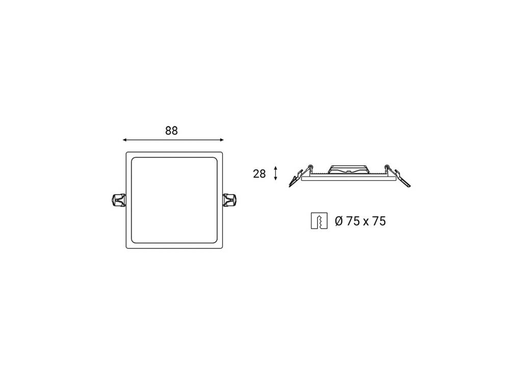 LED2 SLIM-Q, XS ZÁPUSTNÉ BÍLÉ IP43 - LED2 Lighting