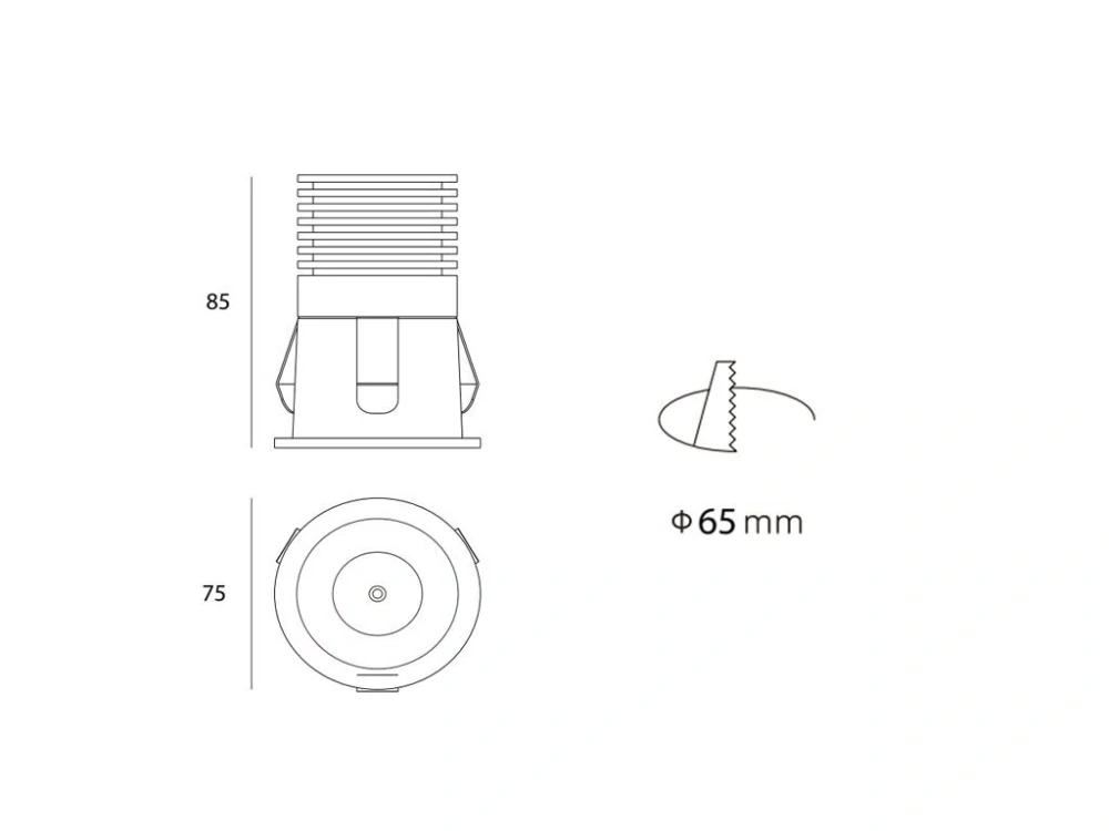 Svítidlo RAY M, B ZÁPUSTNÉ ČERNÉ - LED2 Lighting