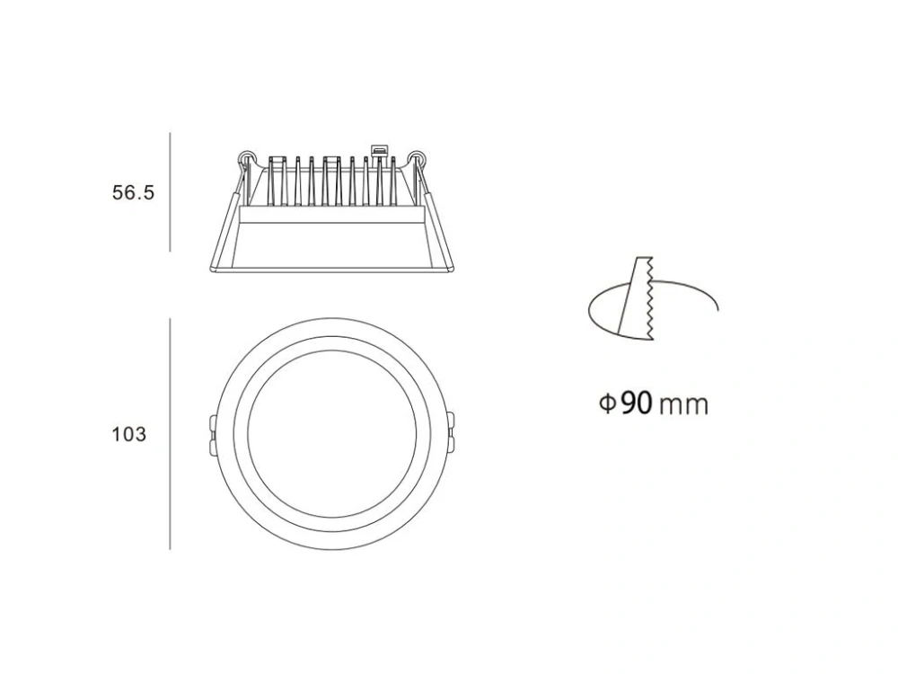 Svítidlo ZETA XS, B ZÁPUSTNÉ ČERNÉ - LED2 Lighting