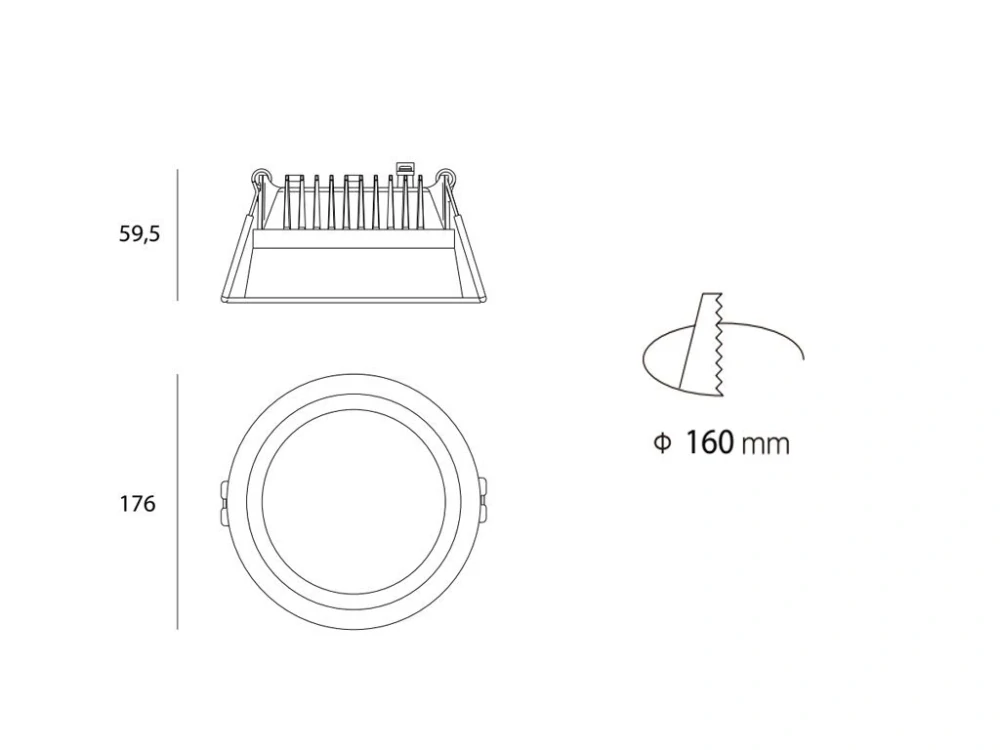 Svítidlo ZETA M, B ZÁPUSTNÉ ČERNÉ - LED2 Lighting